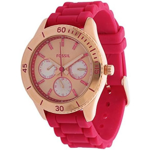 Watch strap Fossil ES3535 Silicone Pink 18mm